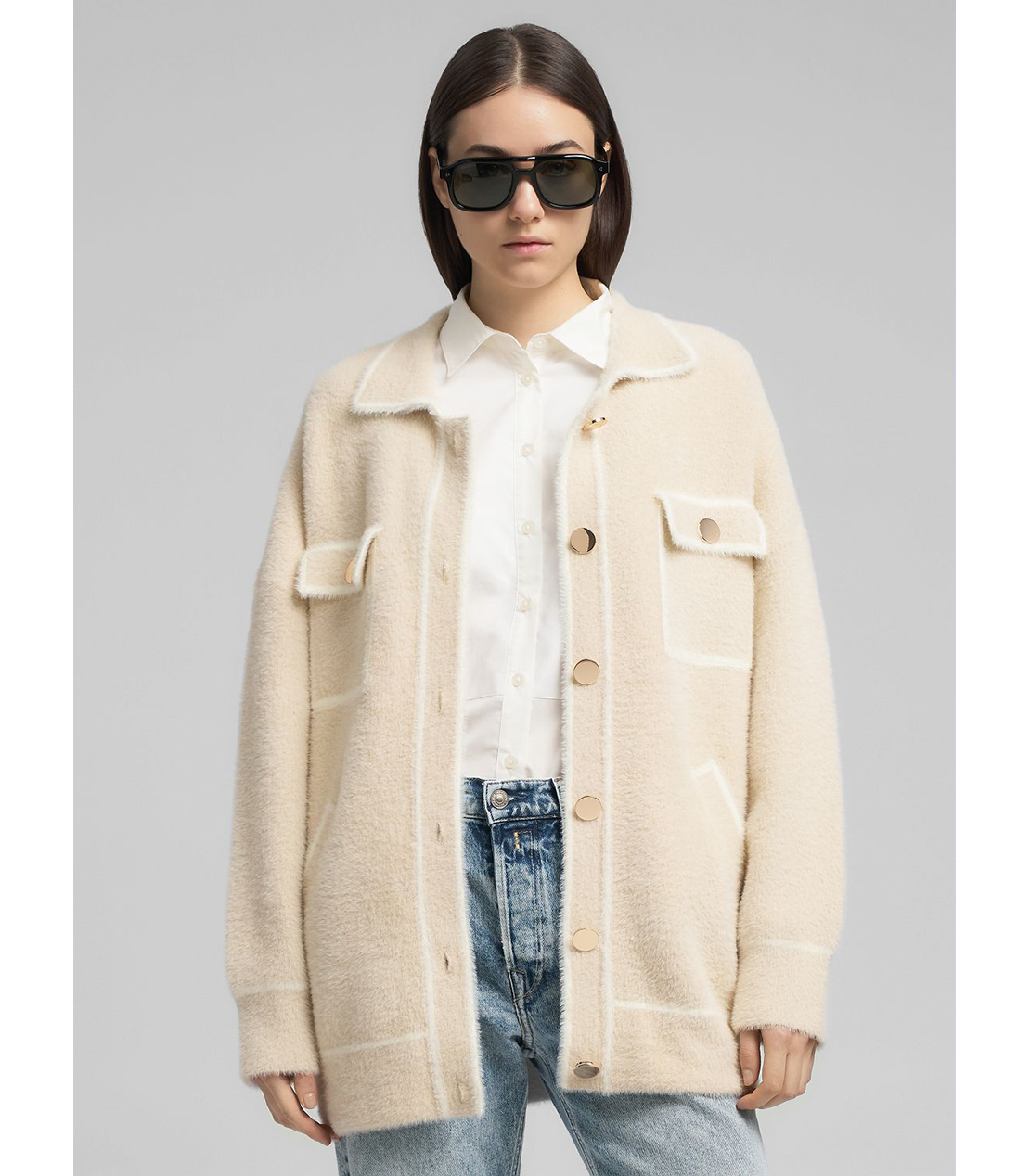 ファジーカーディガン 詳細画像 ベージュ 2